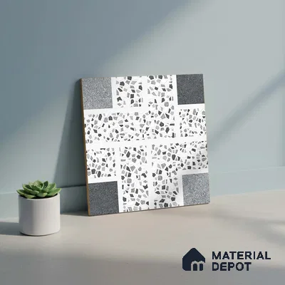 Patterned Look Floor Tile TL 09148 | Matte Finish 12 x 12 inch Vitrified Tile - 8 mm | Suitable For Kitchen, Bathroom, Bedroom & Office | Please Expect a Slight Variation of Pattern