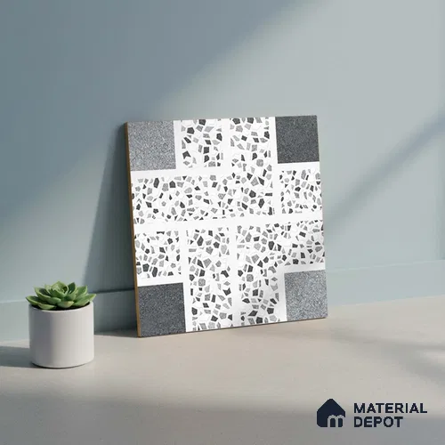 Patterned Look Floor Tile TL 09148 | Matte Finish 12 x 12 inch Vitrified Tile - 8 mm | Suitable For Kitchen, Bathroom, Bedroom & Office | Please Expect a Slight Variation of Pattern