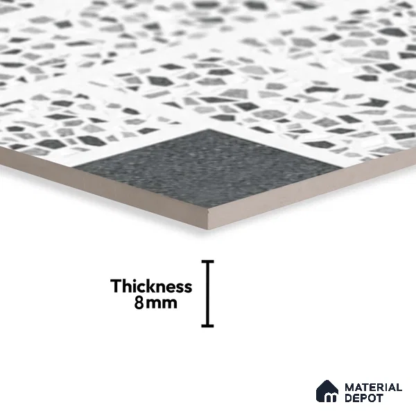 Patterned Look Floor Tile TL 09148 | Matte Finish 12 x 12 inch Vitrified Tile - 8 mm | Suitable For Kitchen, Bathroom, Bedroom & Office | Please Expect a Slight Variation of Pattern