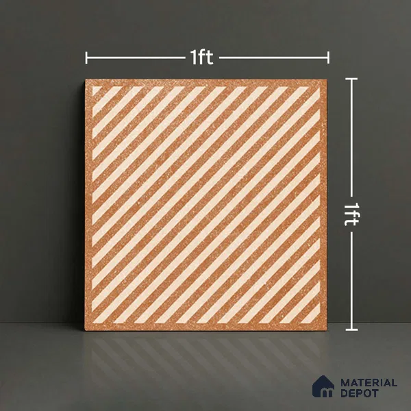 Patterned Look Floor Tile TL 09150 B | Matte Finish 12 x 12 inch Vitrified Tile - 8 mm | Suitable For Kitchen, Bathroom, Bedroom & Office | Please Expect a Slight Variation of Pattern