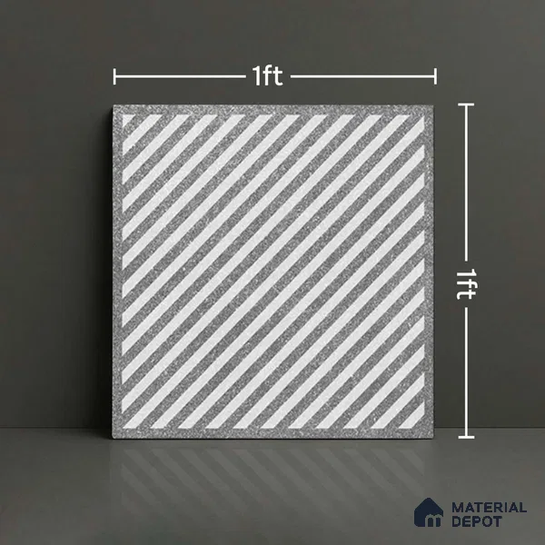 Stone Look Floor Tile TL 09150 | Matte Finish 12 x 12 inch Vitrified Tile - 8 mm | Suitable For Kitchen, Bathroom, Bedroom & Office | Please Expect a Slight Variation of Pattern