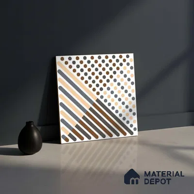 Patterned Look Floor Tile TL 09145 | Matte Finish 12 x 12 inch Vitrified Tile - 8 mm | Suitable For Kitchen, Bathroom, Bedroom & Office | Please Expect a Slight Variation of Pattern