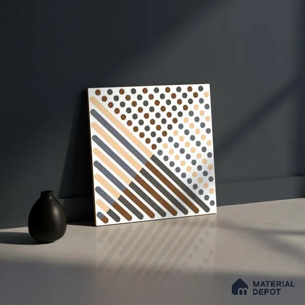 Patterned Look Floor Tile TL 09145 | Matte Finish 12 x 12 inch Vitrified Tile - 8 mm | Suitable For Kitchen, Bathroom, Bedroom & Office | Please Expect a Slight Variation of Pattern