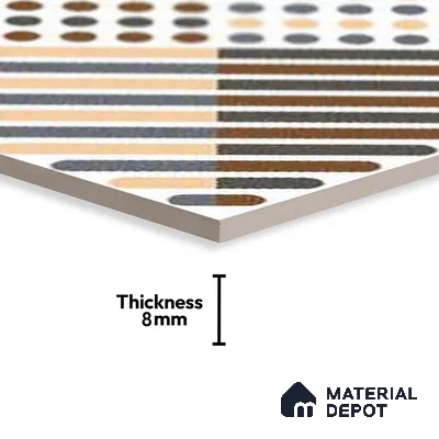 Patterned Look Floor Tile TL 09145 | Matte Finish 12 x 12 inch Vitrified Tile - 8 mm | Suitable For Kitchen, Bathroom, Bedroom & Office | Please Expect a Slight Variation of Pattern
