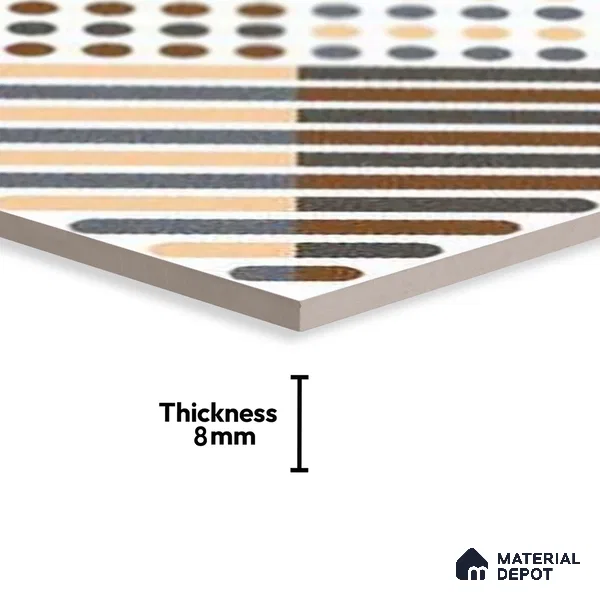 Patterned Look Floor Tile TL 09145 | Matte Finish 12 x 12 inch Vitrified Tile - 8 mm | Suitable For Kitchen, Bathroom, Bedroom & Office | Please Expect a Slight Variation of Pattern