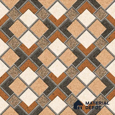 Patterned Look Floor Tile TL 09153 | Matte Finish 12 x 12 inch Vitrified Tile - 8 mm | Suitable For Kitchen, Bathroom, Bedroom & Office | Please Expect a Slight Variation of Pattern