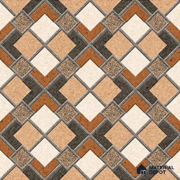 Patterned Look Floor Tile TL 09153 | Matte Finish 12 x 12 inch Vitrified Tile - 8 mm | Suitable For Kitchen, Bathroom, Bedroom & Office | Please Expect a Slight Variation of Pattern