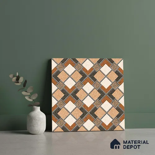 Patterned Look Floor Tile TL 09153 | Matte Finish 12 x 12 inch Vitrified Tile - 8 mm | Suitable For Kitchen, Bathroom, Bedroom & Office | Please Expect a Slight Variation of Pattern