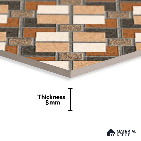 Patterned Look Floor Tile TL 09153 | Matte Finish 12 x 12 inch Vitrified Tile - 8 mm | Suitable For Kitchen, Bathroom, Bedroom & Office | Please Expect a Slight Variation of Pattern