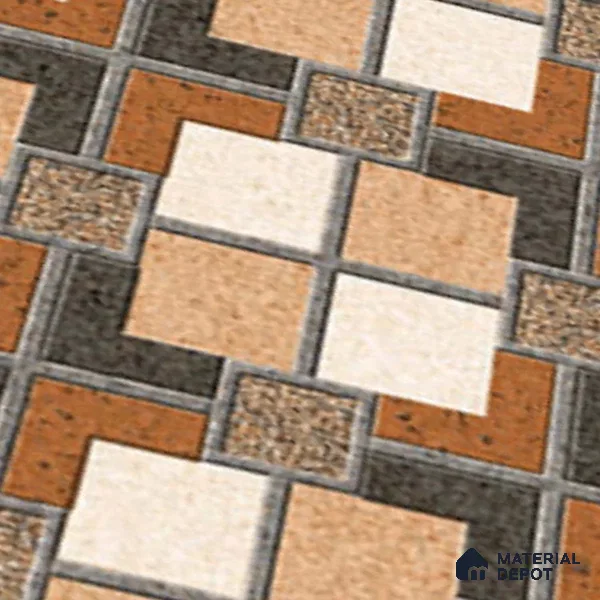 Patterned Look Floor Tile TL 09153 | Matte Finish 12 x 12 inch Vitrified Tile - 8 mm | Suitable For Kitchen, Bathroom, Bedroom & Office | Please Expect a Slight Variation of Pattern