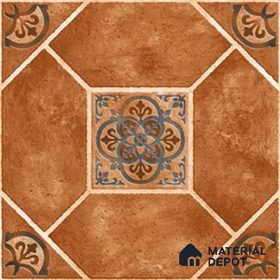 Patterned Look Floor Tile TL 09152 B | Matte Finish 12 x 12 inch Vitrified Tile - 8 mm | Suitable For Kitchen, Bathroom, Bedroom & Office | Please Expect a Slight Variation of Pattern