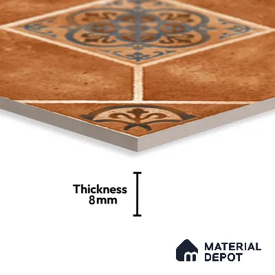 Patterned Look Floor Tile TL 09152 B | Matte Finish 12 x 12 inch Vitrified Tile - 8 mm | Suitable For Kitchen, Bathroom, Bedroom & Office | Please Expect a Slight Variation of Pattern