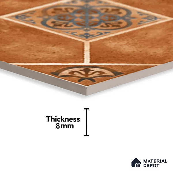 Patterned Look Floor Tile TL 09152 B | Matte Finish 12 x 12 inch Vitrified Tile - 8 mm | Suitable For Kitchen, Bathroom, Bedroom & Office | Please Expect a Slight Variation of Pattern