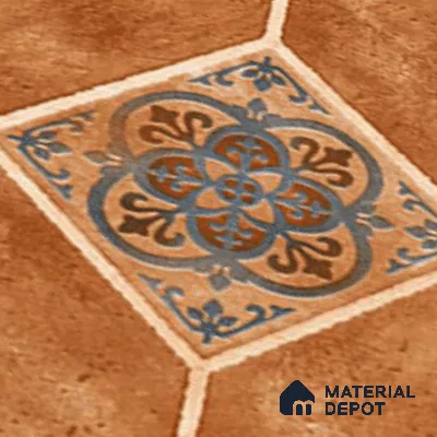 Patterned Look Floor Tile TL 09152 B | Matte Finish 12 x 12 inch Vitrified Tile - 8 mm | Suitable For Kitchen, Bathroom, Bedroom & Office | Please Expect a Slight Variation of Pattern
