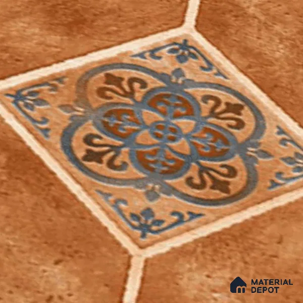 Patterned Look Floor Tile TL 09152 B | Matte Finish 12 x 12 inch Vitrified Tile - 8 mm | Suitable For Kitchen, Bathroom, Bedroom & Office | Please Expect a Slight Variation of Pattern