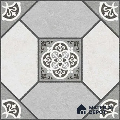 Patterned Look Floor Tile TL 09152 C | Matte Finish 12 x 12 inch Vitrified Tile - 8 mm | Suitable For Kitchen, Bathroom, Bedroom & Office | Please Expect a Slight Variation of Pattern