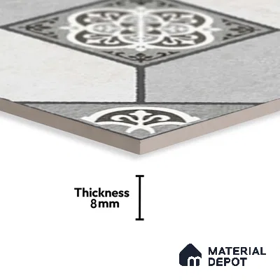 Patterned Look Floor Tile TL 09152 C | Matte Finish 12 x 12 inch Vitrified Tile - 8 mm | Suitable For Kitchen, Bathroom, Bedroom & Office | Please Expect a Slight Variation of Pattern