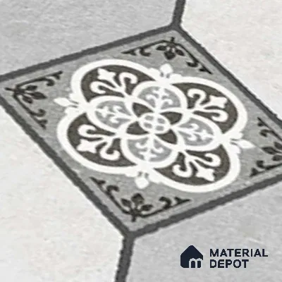 Patterned Look Floor Tile TL 09152 C | Matte Finish 12 x 12 inch Vitrified Tile - 8 mm | Suitable For Kitchen, Bathroom, Bedroom & Office | Please Expect a Slight Variation of Pattern