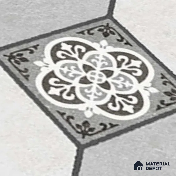 Patterned Look Floor Tile TL 09152 C | Matte Finish 12 x 12 inch Vitrified Tile - 8 mm | Suitable For Kitchen, Bathroom, Bedroom & Office | Please Expect a Slight Variation of Pattern