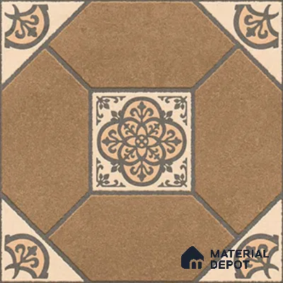 Patterned Look Floor Tile TL 09152 | Matte Finish 12 x 12 inch Vitrified Tile - 8 mm | Suitable For Kitchen, Bathroom, Bedroom & Office | Please Expect a Slight Variation of Pattern