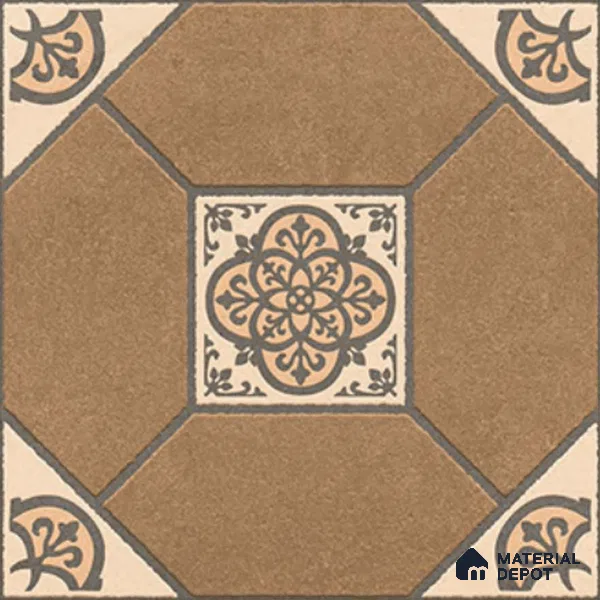 Patterned Look Floor Tile TL 09152 | Matte Finish 12 x 12 inch Vitrified Tile - 8 mm | Suitable For Kitchen, Bathroom, Bedroom & Office | Please Expect a Slight Variation of Pattern