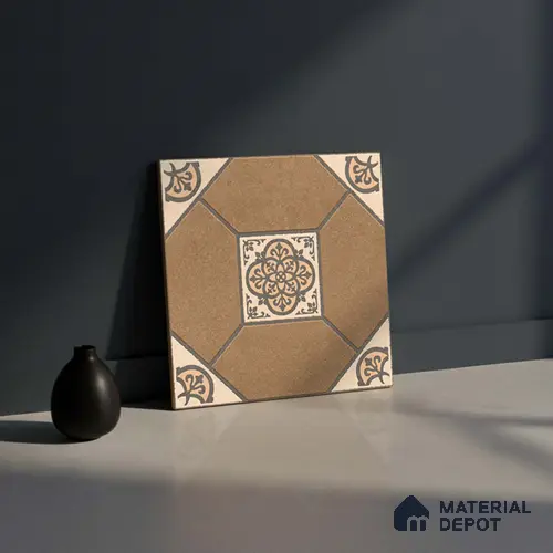 Patterned Look Floor Tile TL 09152 | Matte Finish 12 x 12 inch Vitrified Tile - 8 mm | Suitable For Kitchen, Bathroom, Bedroom & Office | Please Expect a Slight Variation of Pattern