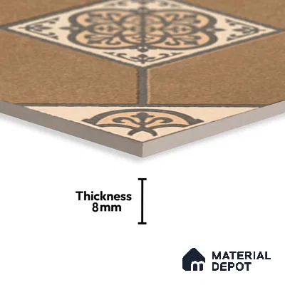 Patterned Look Floor Tile TL 09152 | Matte Finish 12 x 12 inch Vitrified Tile - 8 mm | Suitable For Kitchen, Bathroom, Bedroom & Office | Please Expect a Slight Variation of Pattern