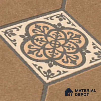 Patterned Look Floor Tile TL 09152 | Matte Finish 12 x 12 inch Vitrified Tile - 8 mm | Suitable For Kitchen, Bathroom, Bedroom & Office | Please Expect a Slight Variation of Pattern