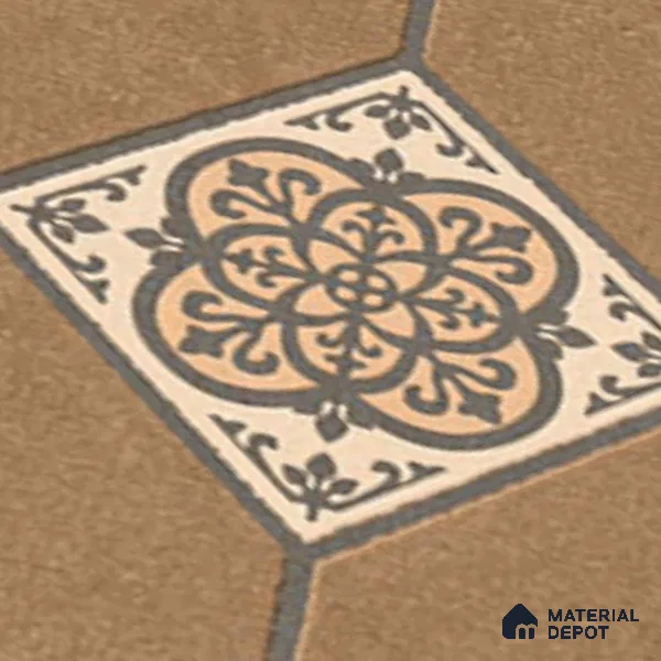 Patterned Look Floor Tile TL 09152 | Matte Finish 12 x 12 inch Vitrified Tile - 8 mm | Suitable For Kitchen, Bathroom, Bedroom & Office | Please Expect a Slight Variation of Pattern