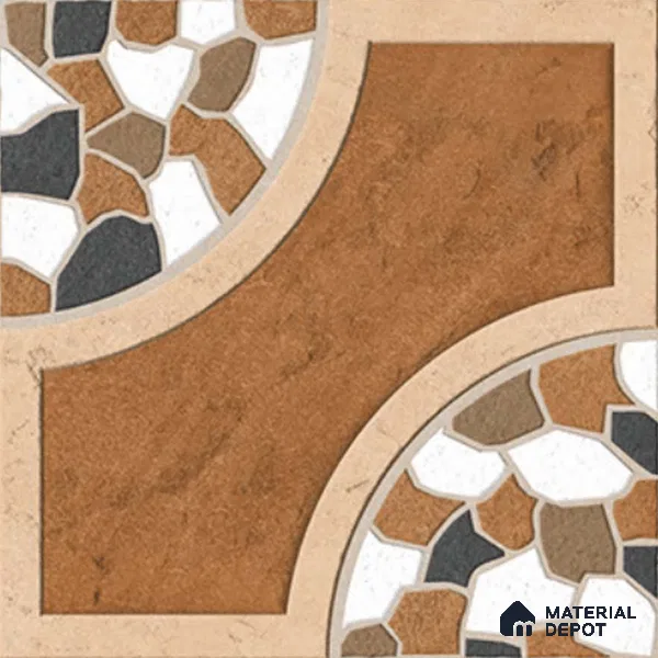 Patterned Look Floor Tile TL 09151 | Matte Finish 12 x 12 inch Vitrified Tile - 8 mm | Suitable For Kitchen, Bathroom, Bedroom & Office | Please Expect a Slight Variation of Pattern