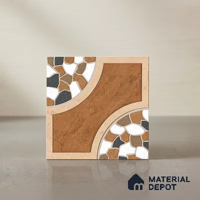 Patterned Look Floor Tile TL 09151 | Matte Finish 12 x 12 inch Vitrified Tile - 8 mm | Suitable For Kitchen, Bathroom, Bedroom & Office | Please Expect a Slight Variation of Pattern