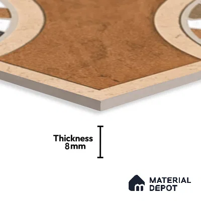 Patterned Look Floor Tile TL 09151 | Matte Finish 12 x 12 inch Vitrified Tile - 8 mm | Suitable For Kitchen, Bathroom, Bedroom & Office | Please Expect a Slight Variation of Pattern