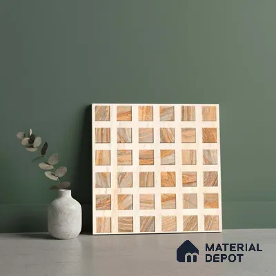 Stone Look Floor Tile TL 09144 B | Matte Finish 12 x 12 inch Vitrified Tile - 8 mm | Suitable For Kitchen, Bathroom, Bedroom & Office | Please Expect a Slight Variation of Pattern