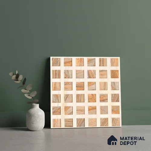 Stone Look Floor Tile TL 09144 B | Matte Finish 12 x 12 inch Vitrified Tile - 8 mm | Suitable For Kitchen, Bathroom, Bedroom & Office | Please Expect a Slight Variation of Pattern