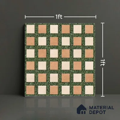 Stone Look Floor Tile TL 09144 | Matte Finish 12 x 12 inch Vitrified Tile - 8 mm | Suitable For Kitchen, Bathroom, Bedroom & Office | Please Expect a Slight Variation of Pattern