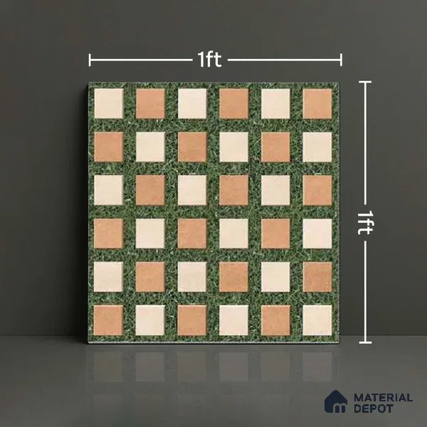 Stone Look Floor Tile TL 09144 | Matte Finish 12 x 12 inch Vitrified Tile - 8 mm | Suitable For Kitchen, Bathroom, Bedroom & Office | Please Expect a Slight Variation of Pattern
