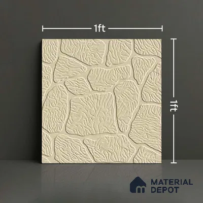 Patterned Look Floor Tile TL 09119 | Matte Finish 12 x 12 inch Vitrified Tile - 8 mm | Suitable For Kitchen, Bathroom, Bedroom & Office | Please Expect a Slight Variation of Pattern