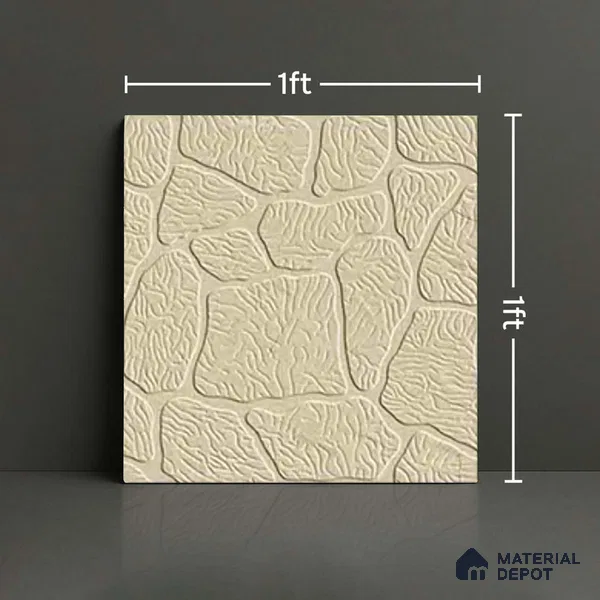 Patterned Look Floor Tile TL 09119 | Matte Finish 12 x 12 inch Vitrified Tile - 8 mm | Suitable For Kitchen, Bathroom, Bedroom & Office | Please Expect a Slight Variation of Pattern