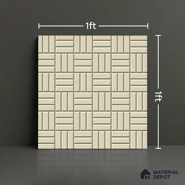 Patterned Look Floor Tile TL 09112 | Matte Finish 12 x 12 inch Vitrified Tile - 8 mm | Suitable For Kitchen, Bathroom, Bedroom & Office | Please Expect a Slight Variation of Pattern