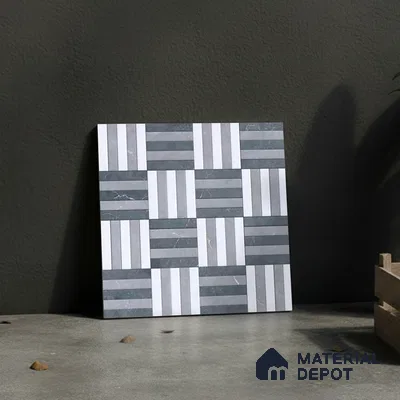 Patterned Look Floor Tile TL 09380 | Matte Finish 16 x 16 inch Vitrified Tile - 12 mm | Suitable For Kitchen, Bathroom, Bedroom & Office | Pattern Alignment May Vary | 2-3 mm Spacer is Mandatory