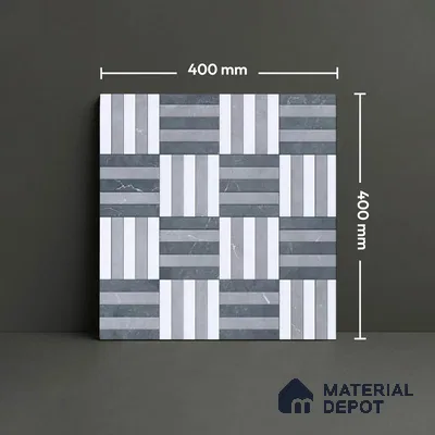 Patterned Look Floor Tile TL 09380 | Matte Finish 16 x 16 inch Vitrified Tile - 12 mm | Suitable For Kitchen, Bathroom, Bedroom & Office | Pattern Alignment May Vary | 2-3 mm Spacer is Mandatory