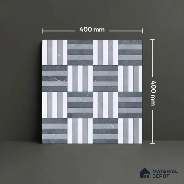 Patterned Look Floor Tile TL 09380 | Matte Finish 16 x 16 inch Vitrified Tile - 12 mm | Suitable For Kitchen, Bathroom, Bedroom & Office | Pattern Alignment May Vary | 2-3 mm Spacer is Mandatory