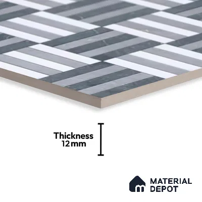 Patterned Look Floor Tile TL 09380 | Matte Finish 16 x 16 inch Vitrified Tile - 12 mm | Suitable For Kitchen, Bathroom, Bedroom & Office | Pattern Alignment May Vary | 2-3 mm Spacer is Mandatory