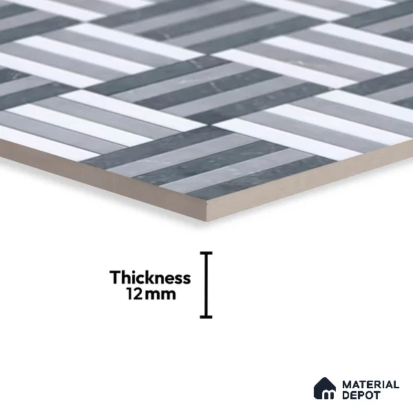 Patterned Look Floor Tile TL 09380 | Matte Finish 16 x 16 inch Vitrified Tile - 12 mm | Suitable For Kitchen, Bathroom, Bedroom & Office | Pattern Alignment May Vary | 2-3 mm Spacer is Mandatory