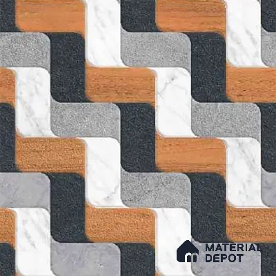Patterned Look Floor Tile TL 09378 B | Matte Finish 16 x 16 inch Vitrified Tile - 12 mm | Suitable For Kitchen, Bathroom, Bedroom & Office | Pattern Alignment May Vary | 2-3 mm Spacer is Mandatory