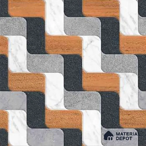 Patterned Look Floor Tile TL 09378 B | Matte Finish 16 x 16 inch Vitrified Tile - 12 mm | Suitable For Kitchen, Bathroom, Bedroom & Office| Image 1