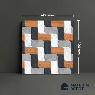 Patterned Look Floor Tile TL 09378 B | Matte Finish 16 x 16 inch Vitrified Tile - 12 mm | Suitable For Kitchen, Bathroom, Bedroom & Office | Pattern Alignment May Vary | 2-3 mm Spacer is Mandatory