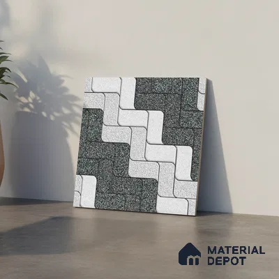 Patterned Look Floor Tile TL 09378 C | Matte Finish 16 x 16 inch Vitrified Tile - 12 mm | Suitable For Kitchen, Bathroom, Bedroom & Office | Pattern Alignment May Vary | 2-3 mm Spacer is Mandatory