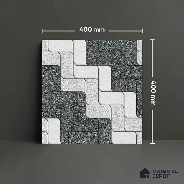Patterned Look Floor Tile TL 09378 C | Matte Finish 16 x 16 inch Vitrified Tile - 12 mm | Suitable For Kitchen, Bathroom, Bedroom & Office | Pattern Alignment May Vary | 2-3 mm Spacer is Mandatory