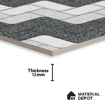 Patterned Look Floor Tile TL 09378 C | Matte Finish 16 x 16 inch Vitrified Tile - 12 mm | Suitable For Kitchen, Bathroom, Bedroom & Office | Pattern Alignment May Vary | 2-3 mm Spacer is Mandatory